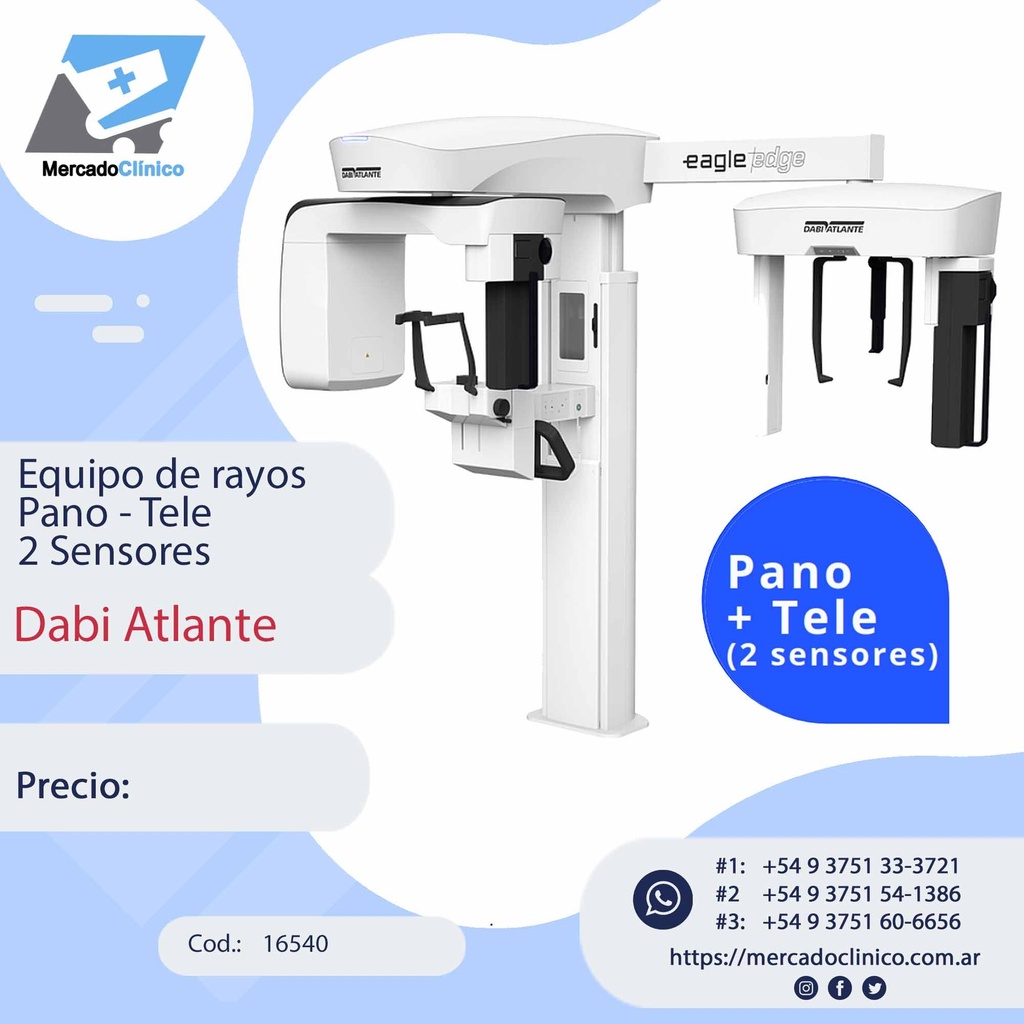 Equipo de rayos Pano - Tele 2 Sensores - Dabi Atlante