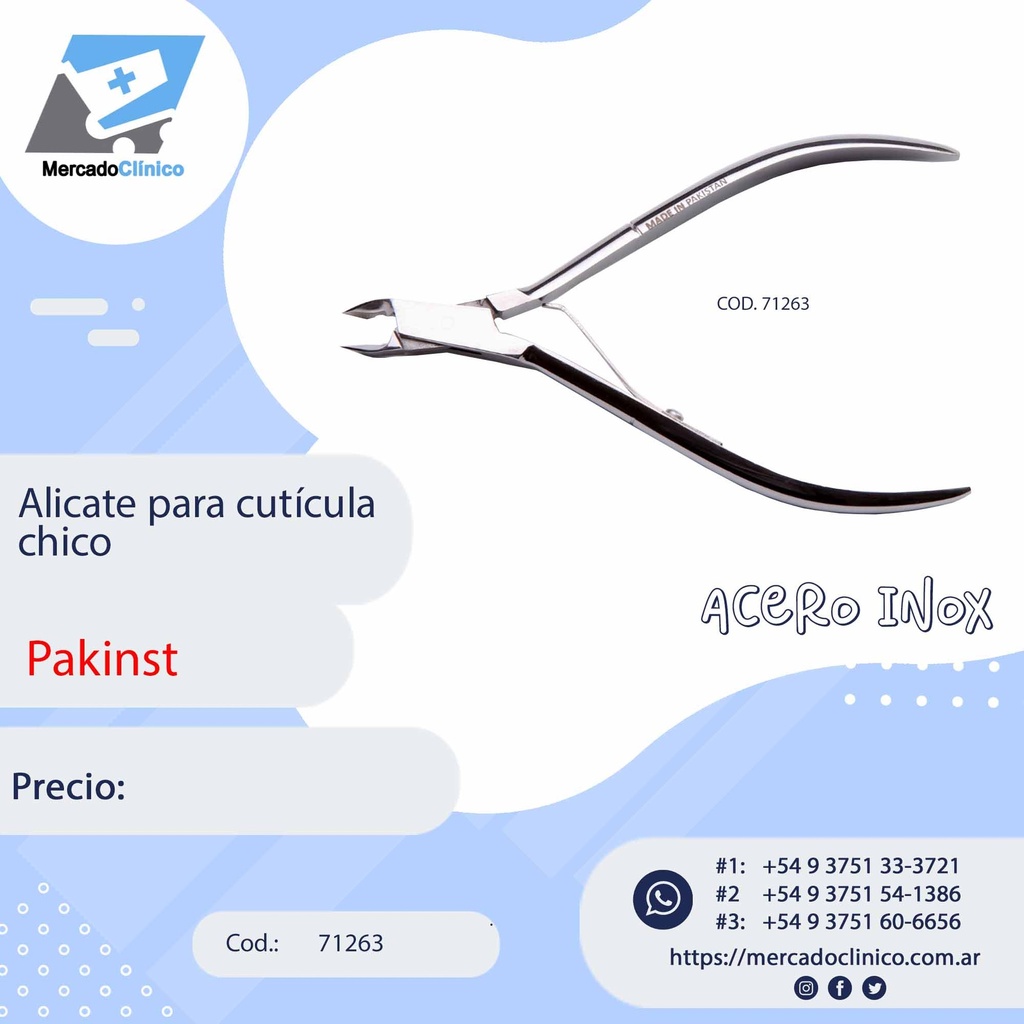 Alicate para cutícula chico - Pakinst