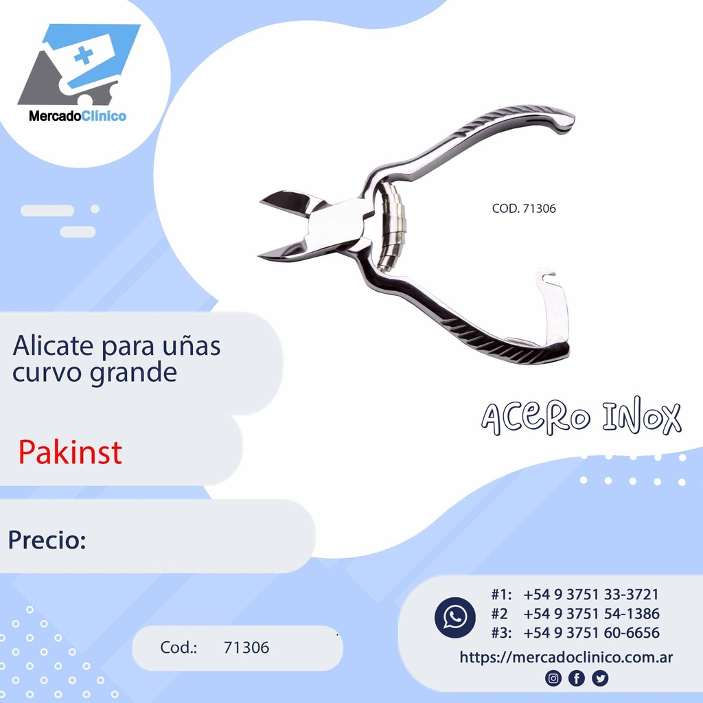 Alicate para uñas curvo grande -Pakinst