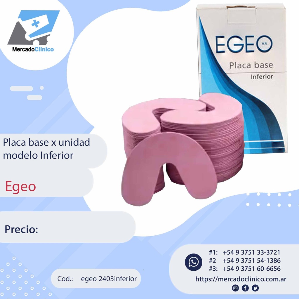 Placa Base x unidad modelo Inferior - Egeo