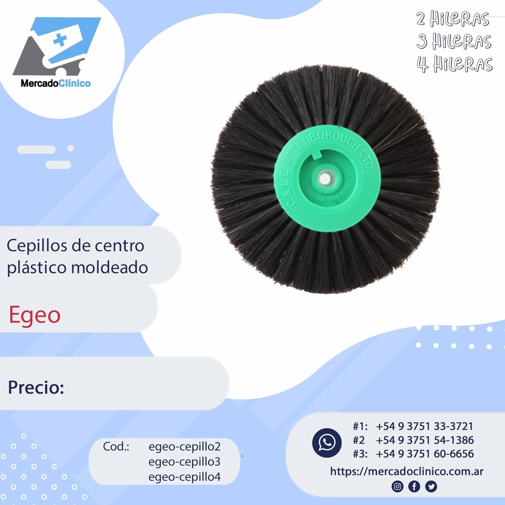 CEPILLOS de centro plástico MOLDEADO - Egeo