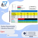 Piedras Diamantadas Cilíndrica plana 837 - Egeo /  Smdent