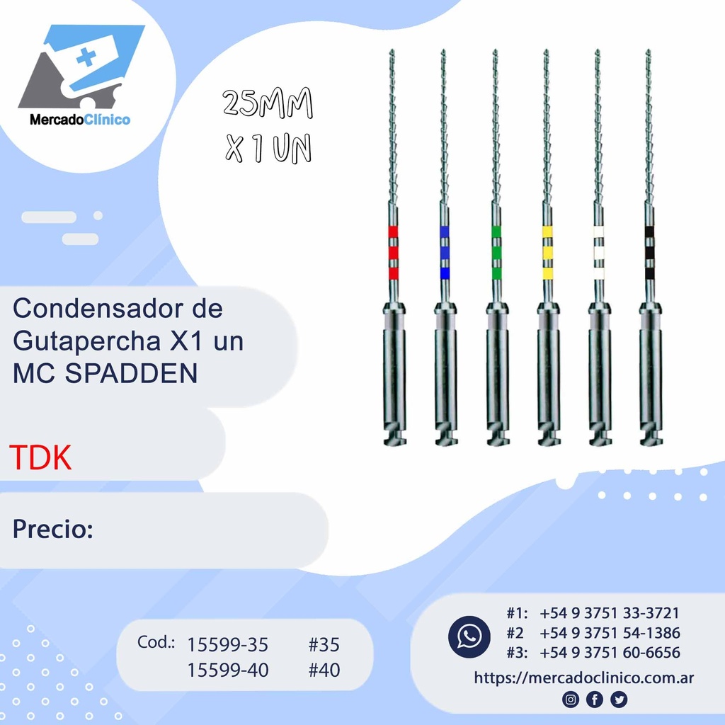 Condensador de  Gutapercha - X1 un MC SPADDEN - TDK
