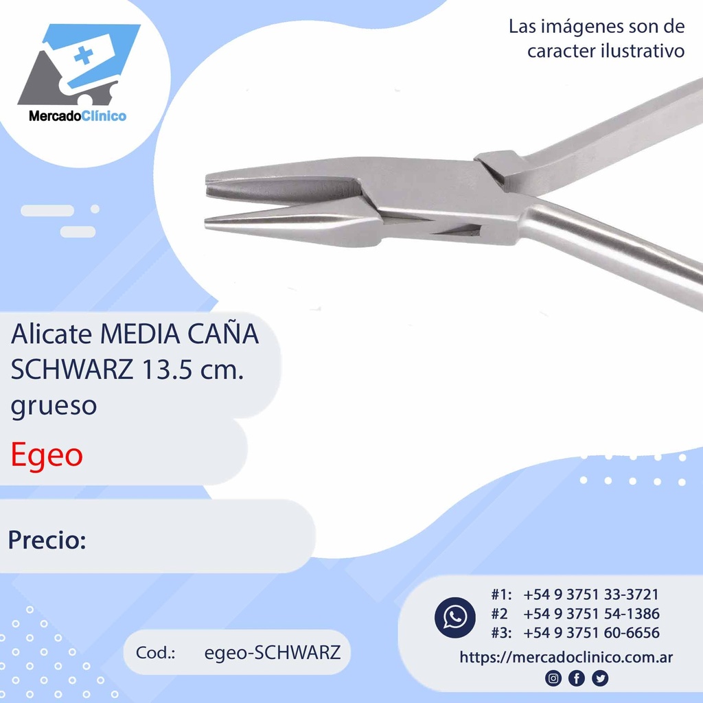 Alicate MEDIA CAÑA SCHWARZ 13.5 grueso - Egeo