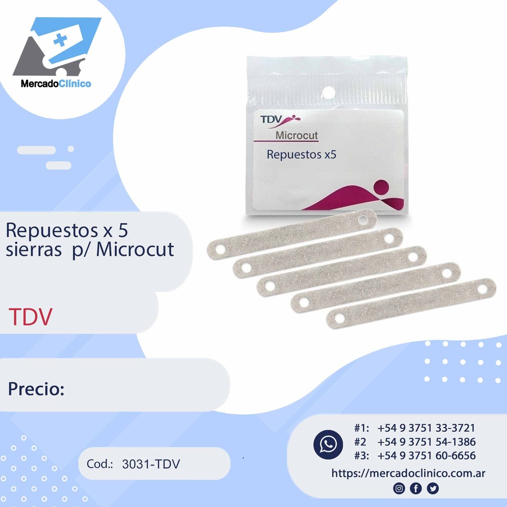 Repuestos x 5 sierras p/ Microcut - TDV