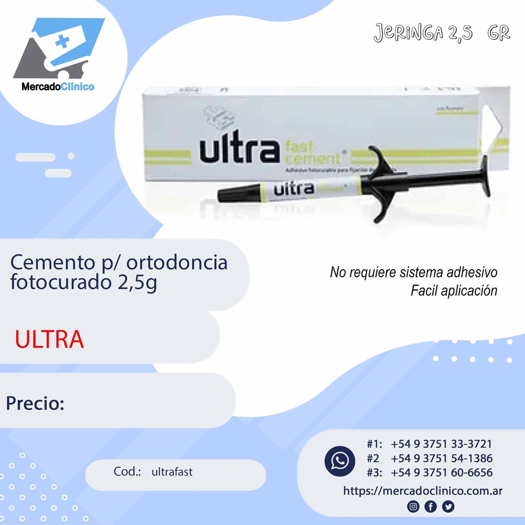 Cemento para ortodoncia ULTRA FAST - foto - 2,5g - ULTRA