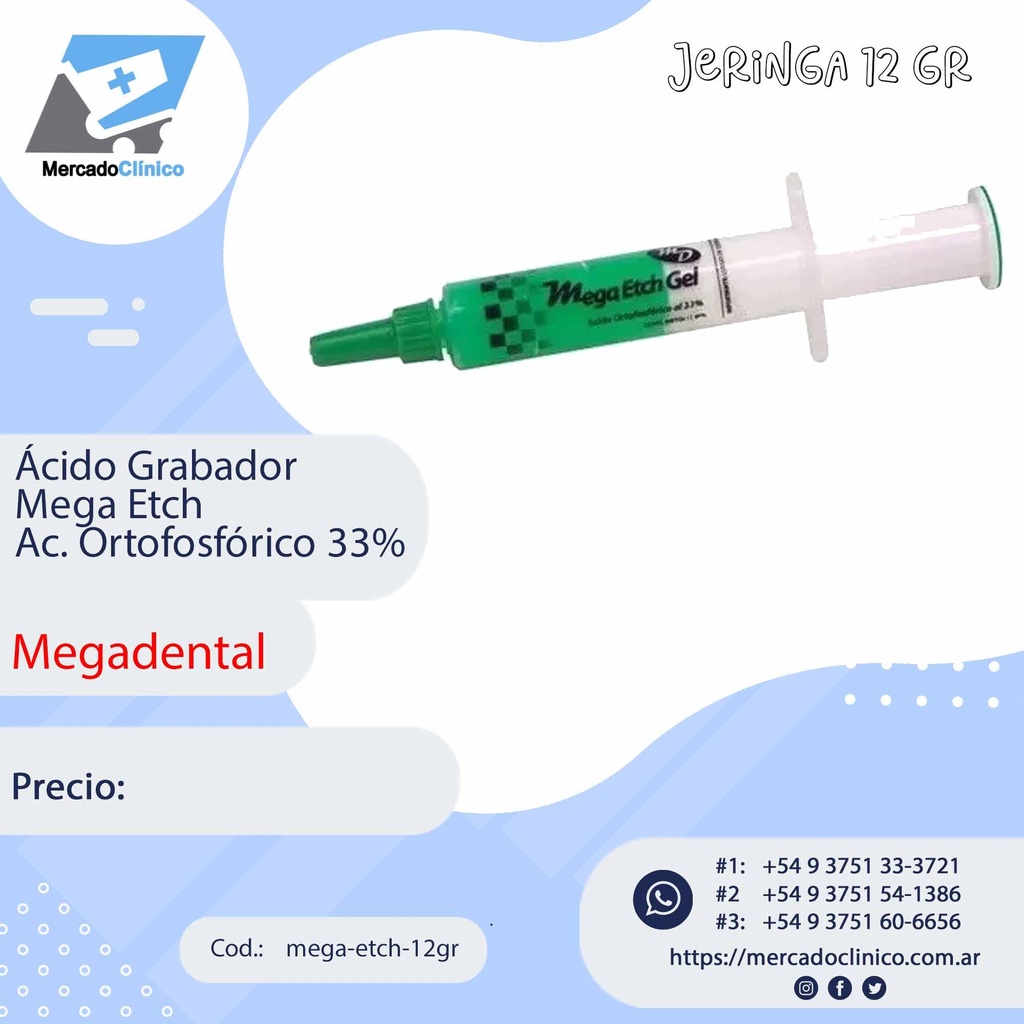Ácido Grabador Mega Etch Ac. Ortofosfórico 33% - Megadental