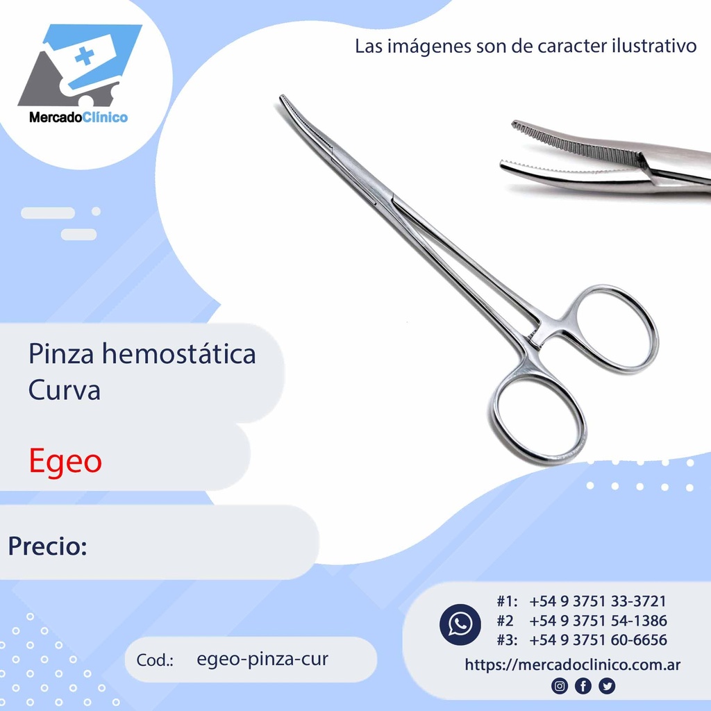 Pinza Hemostática curva - Egeo