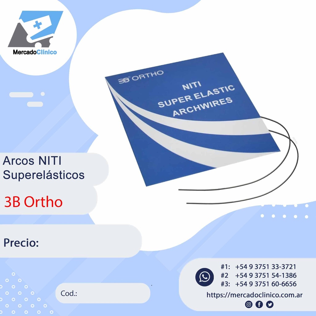 Arcos NITI superelásticos - Redondos - 3B Ortho
