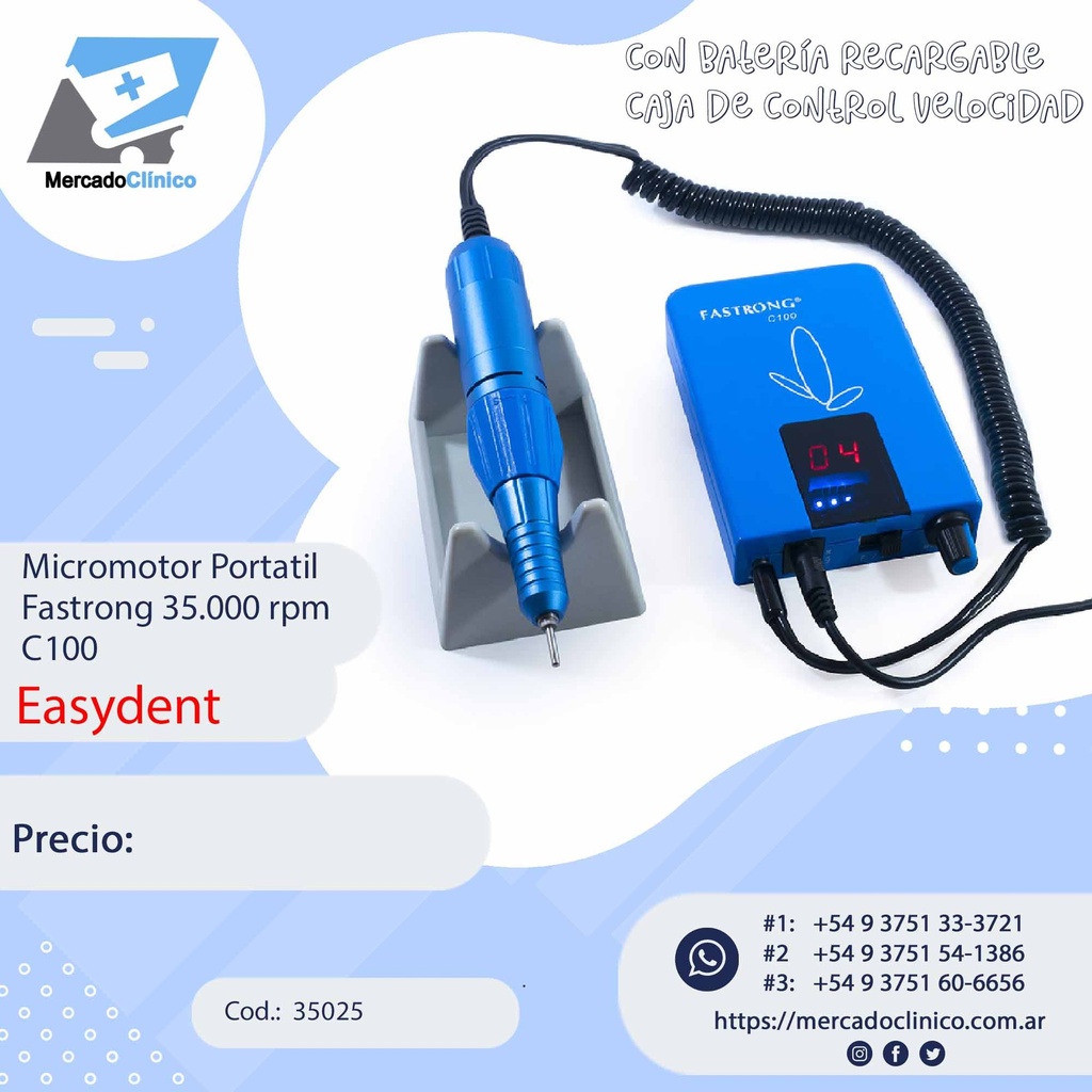 Micromotor portatil C100+201B Fastrong - Easydent