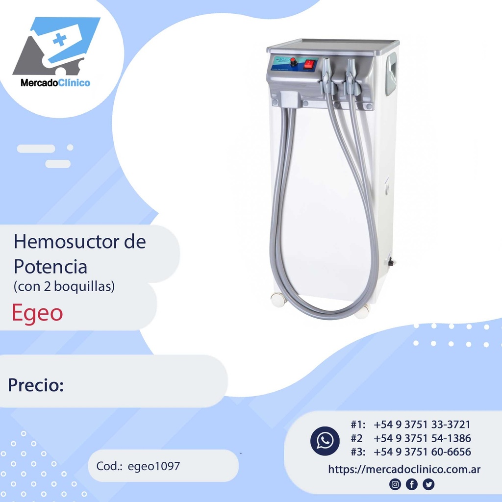 Hemosuctor de Potencia - 2 boquillas - Egeo