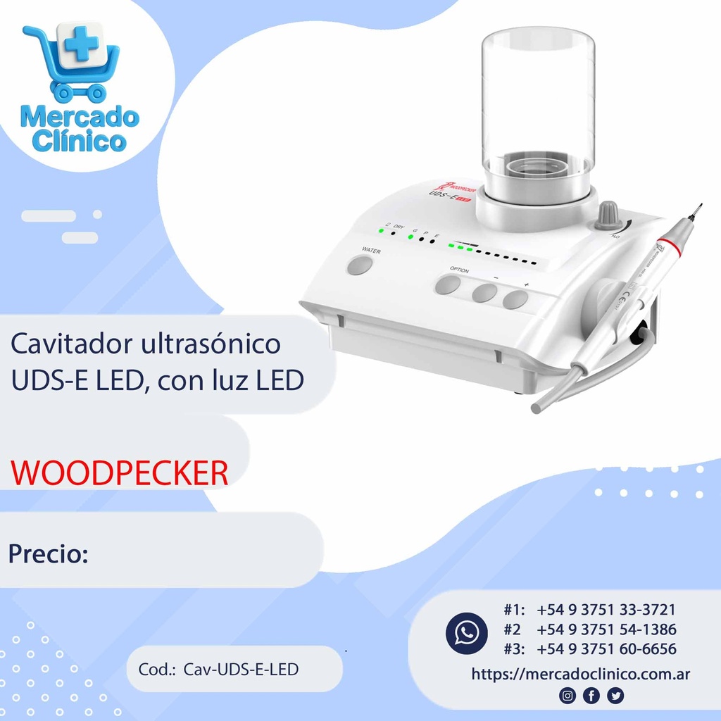 Cavitador ultrasónico UDS-E LED, con luz LED - WOODPECKER 