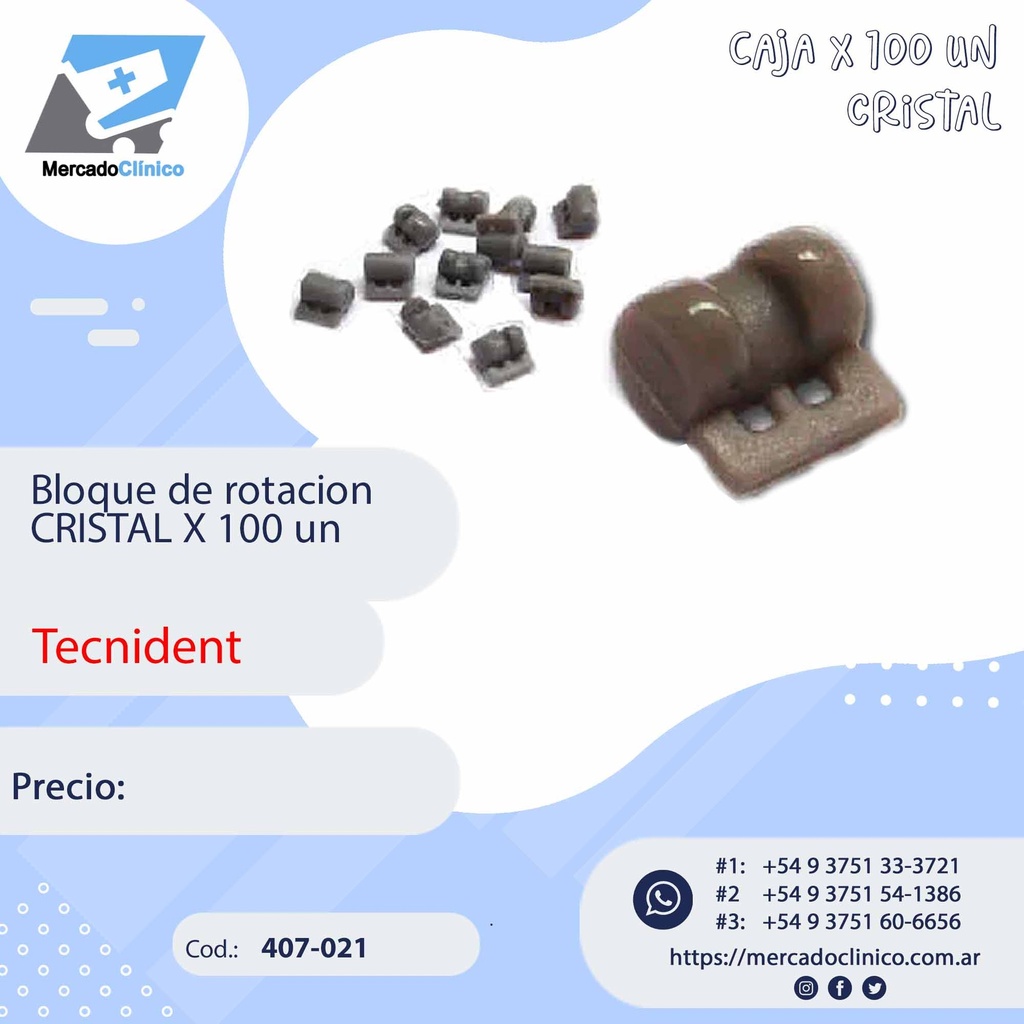 Bloque de rotación CRISTAL X 100 un - Tecnident