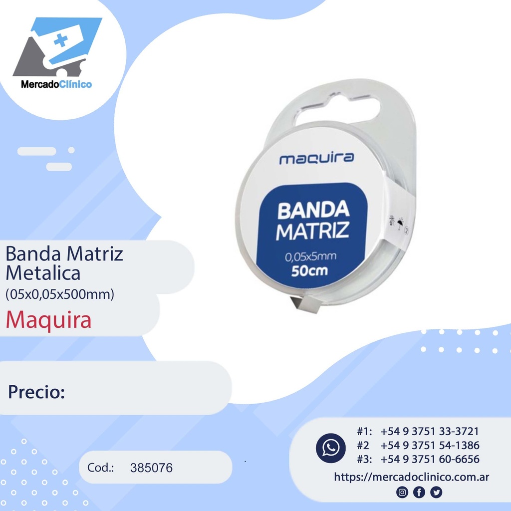 Banda Matriz metálica - 05x0,05x500mm - Maquira