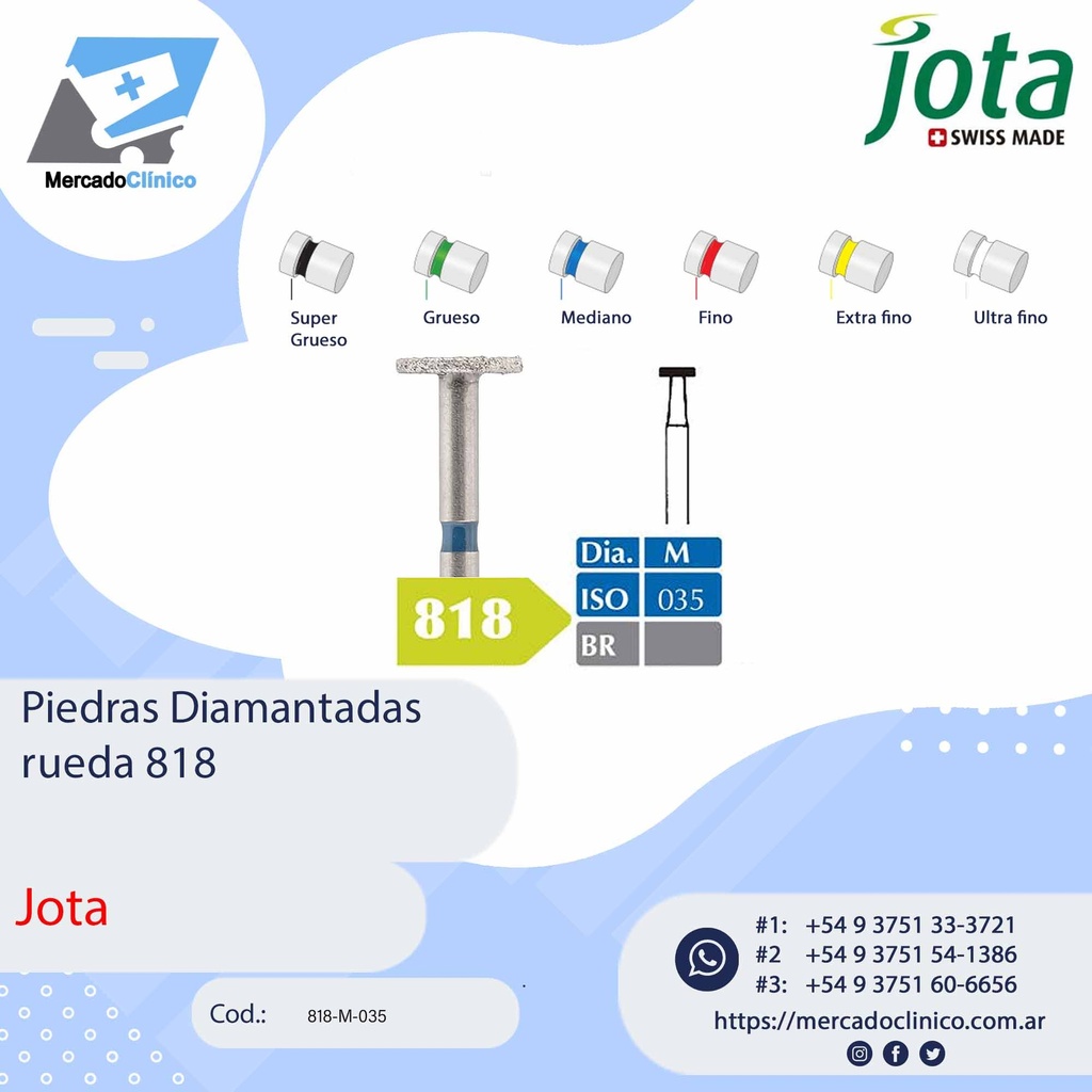 Piedras diamantadas- Barril corto 811 - x unidad- Jota