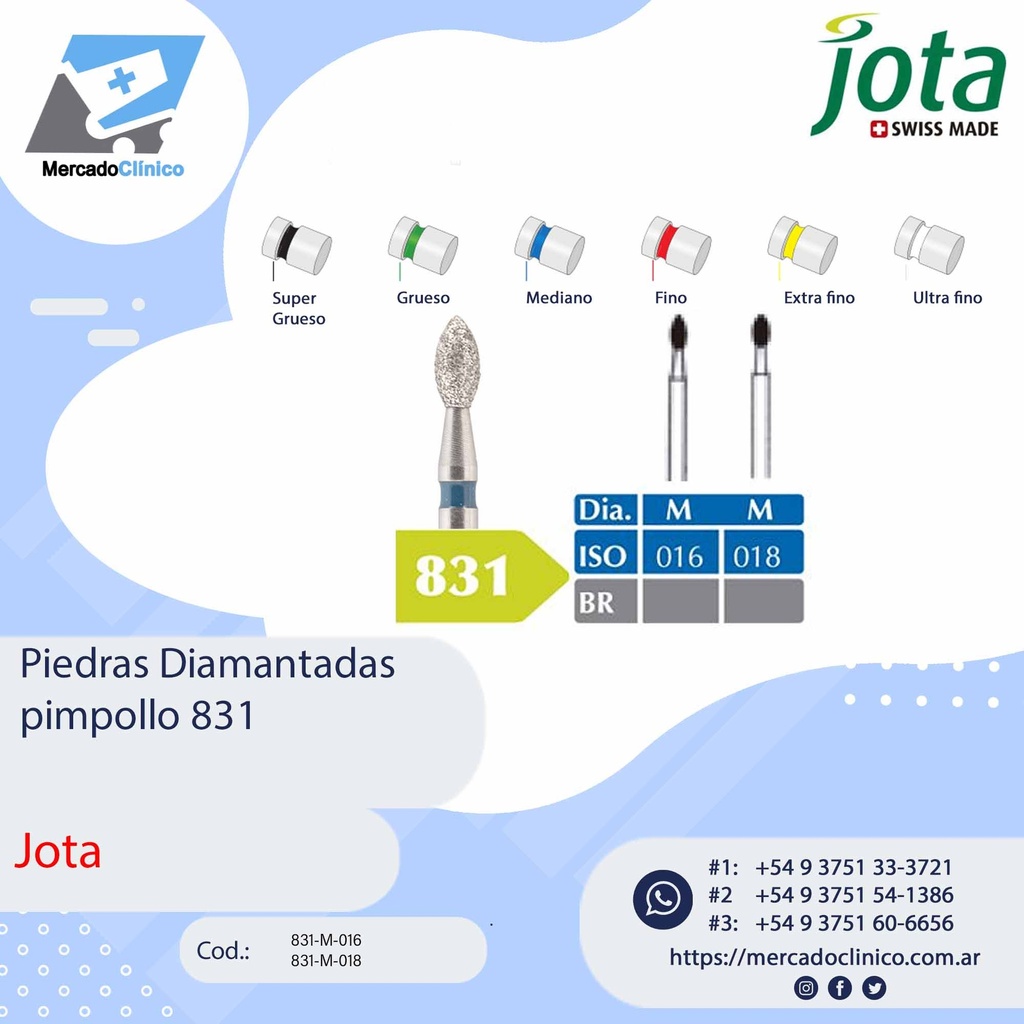 Piedras diamantadas- pimpollo 831 - x unidad- Jota