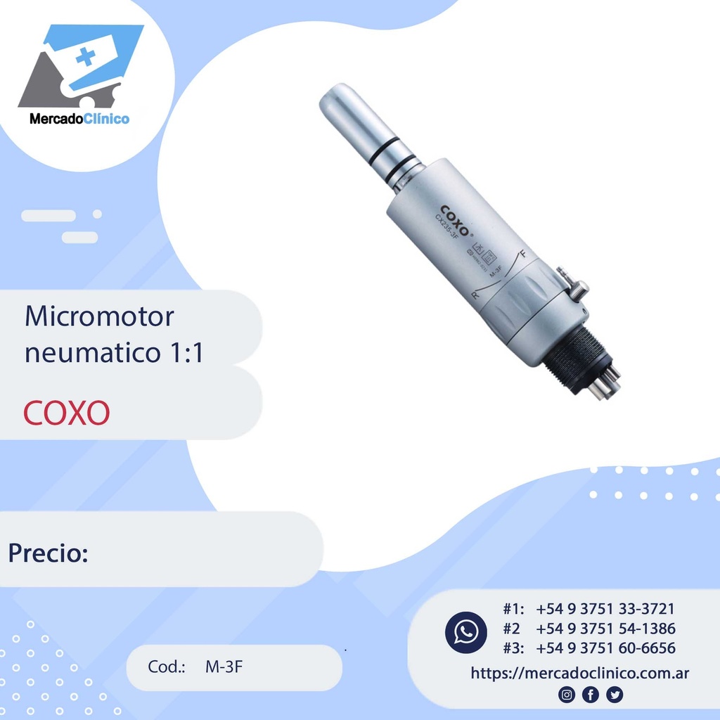 Micromotor neumatico externo 1:1 - COXO