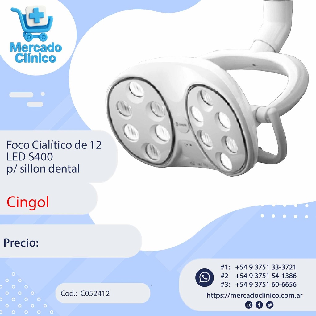 Foco Cialítico de 12 LED S400 p/ sillón dental - Cingol