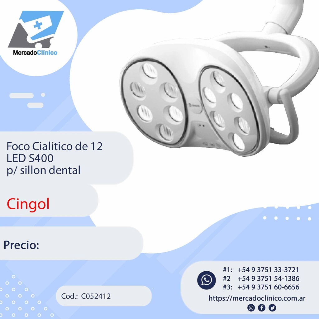 Foco Cialítico de 12 LED S400 p/ sillón dental - Cingol