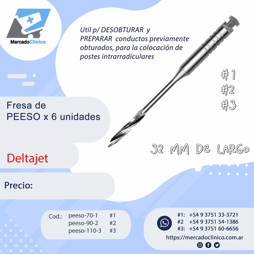 Fresa de Peeso x 6 unidades - Deltajet