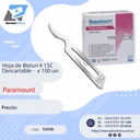 Hoja de Bisturí # 15C Descartable -  x 100 un - Paramount