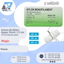 Sutura de Nylon X unidad - Aguja 16mm 1/2 circular - 75 cm - MAGIC