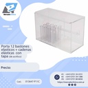 Porta 12 bastones elásticos + cadenas elásticas  con tapa (de acrilico)