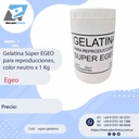 Gelatina Súper EGEO para reproducciones, 
color neutro x 1 Kg - EGEO