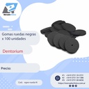 Gomas ruedas negras x 100 unidades -  Dentorium