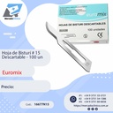 Hoja de Bisturi # 15 - descartable - 100 Unidades - Euromix