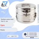 Tambor de acero Inoxidable - 16 x 12 cm - Egeo