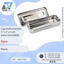 Caja instrumentos 17 x 7 x 3 cm acero inoxidable - Egeo
