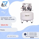 Compresor 1HP 45L - Libre de aceite - Silent Air