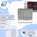 Limas K X6 Unidades - Dif tamaños - 25mm - Perfect
