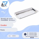 Bandeja de acero inoxidable, perforada, 20x10x2cm - EVODEN