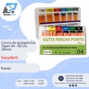Conos de gutapercha Taper04  - 60 Un. 28mm - Easydent