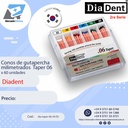 Conos de gutapercha milimetrados - Taper 06  - 60 Un - 2ra serie - Diadent