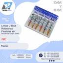 Limas U Blue Rotatorias - Flexibles x6 - para Secuencia Crown Down - NIC