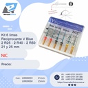 Kit 6 limas  Reciprocante V Blue 2 R25 - 2 R40 - 2 R50 - 21 y 25 mm  - NIC