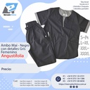Ambo Mai - Pantalón y chaquetilla - Negro con detalles en gris - Femenino - Angustifolia
