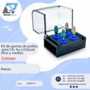 Kit de gomas de pulido para CA, 4u x Oclusal (fino y medio). COTISEN