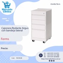 Cajonera Rodante Argus  con bandeja lateral - Forms