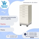 Cajonera bajomesada  Ecco 5 cajones- Forms