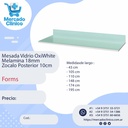 Mesada Vidrio OxiWhite Melamina 18mm Zocalo Posterior 10cm - Forms
