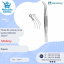 Pinza de sutura curva punta redonda 1033/T - Medesy