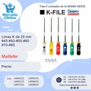 Limas K de 25 mm #45-#50-#55-#60 #70-#80 - Maillefer