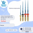 Limas mecanizada NiTi RC Blue #25 -#50 x 4 un de 25mm Reciprocante- Perfect