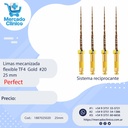 Limas mecanizada flexible TF4 Gold x 4  #20 - de 25mm Reciprocante - Perfect