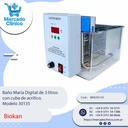 Baño María Digital de 3 litros con cuba de acrílico. Modelo 30135 - Biokan