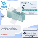 Porta Objeto Borde Pulido 25.4 x 76.2 mm - 50 unidades - Euromix